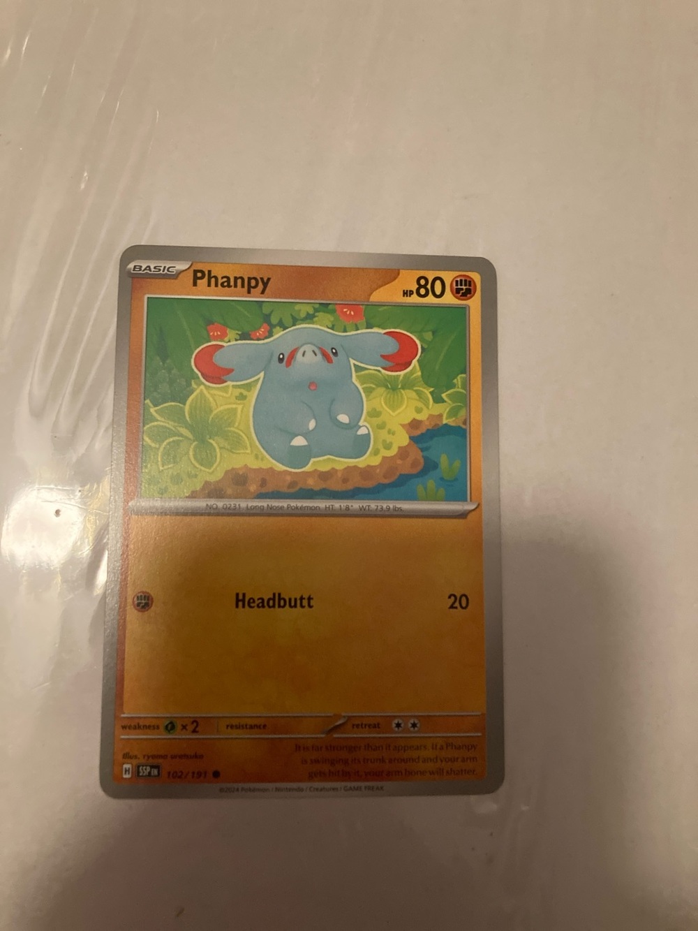Pokemon Phanpy Trading Card - Blue and Orange